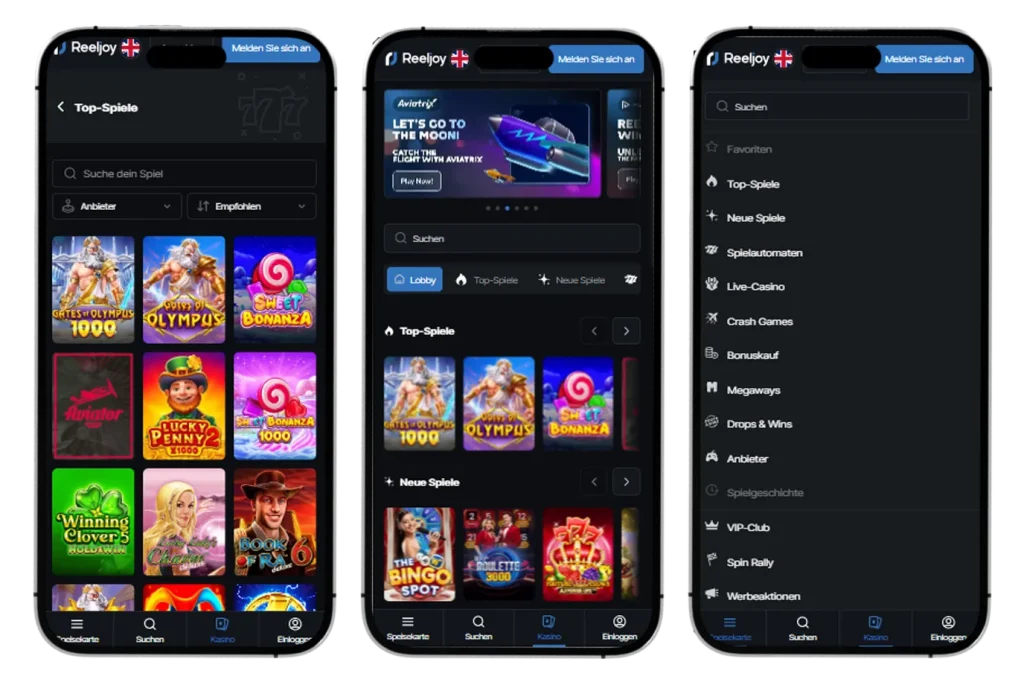 Reeljoy Casino Reeljoy auf Mobilgeräten